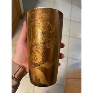 Starbucks Spring 2022 Gold Copper Siren Travel Coffee Mug Cup